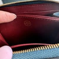 Mulberry Small zipped purse in Nautical blue shiny croc - gold hardware - Image 10