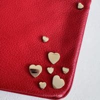 Mulberry Valentines Hearts Zip Pouch in Valentine Red Glossy Goat - Image 3