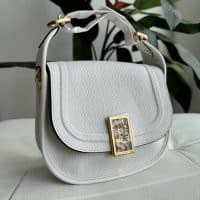 Mulberry Small Sadie Satchel in white goat leather - Image 4