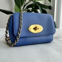 Mulberry Mini Lily in Porcelain Blue Small Classic Grain with gold Hardware - Image 2