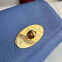 Mulberry Mini Lily in Porcelain Blue Small Classic Grain with gold Hardware - Image 3