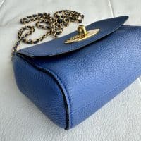 Mulberry Mini Lily in Porcelain Blue Small Classic Grain with gold Hardware - Image 10