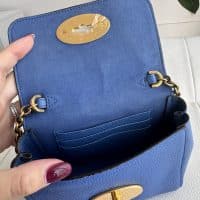 Mulberry Mini Lily in Porcelain Blue Small Classic Grain with gold Hardware - Image 12