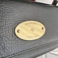 Mulberry Black Natural leather Plaque purse, gold hardware - Image 5