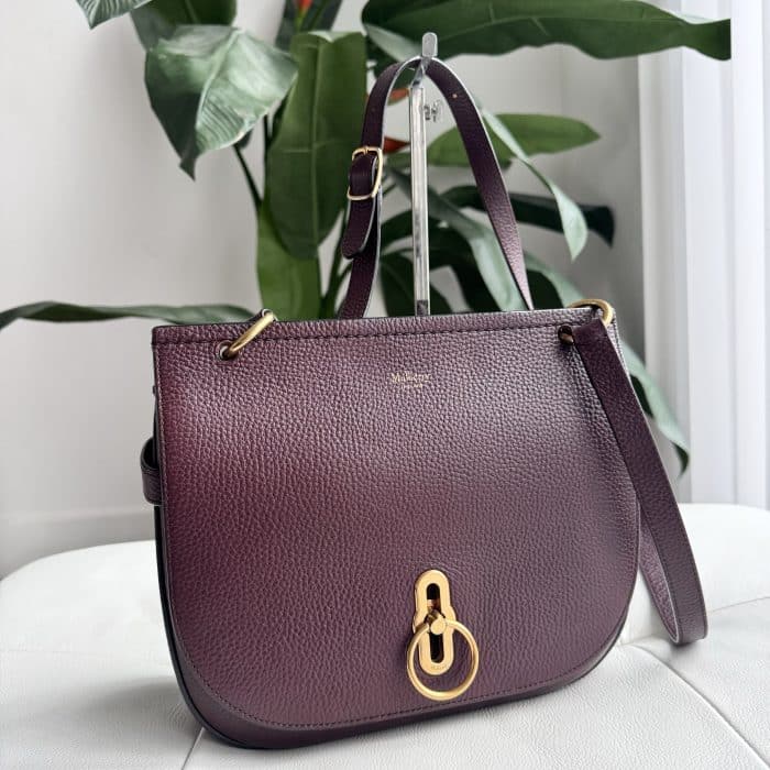 Mulberry Medium Amberley in Oxblood grained leather - gold toned hardware