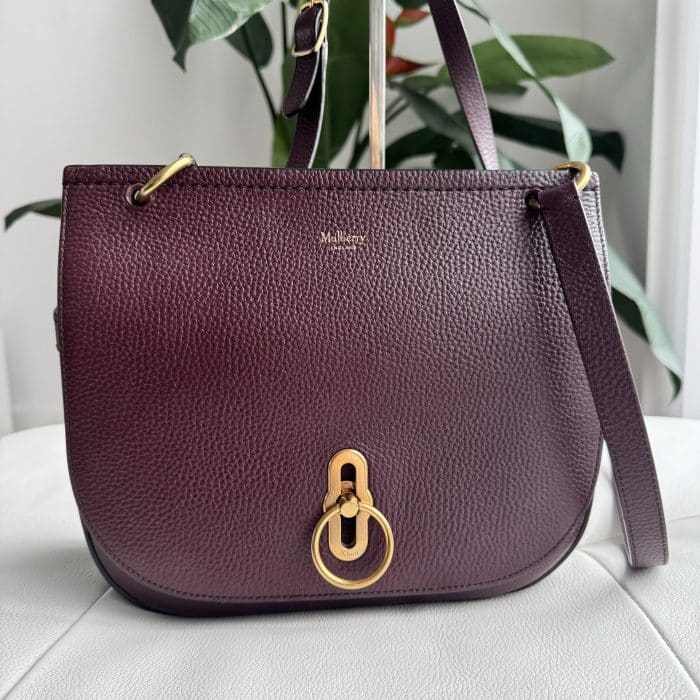 Mulberry Medium Amberley in Oxblood grained leather - gold toned hardware - Image 2