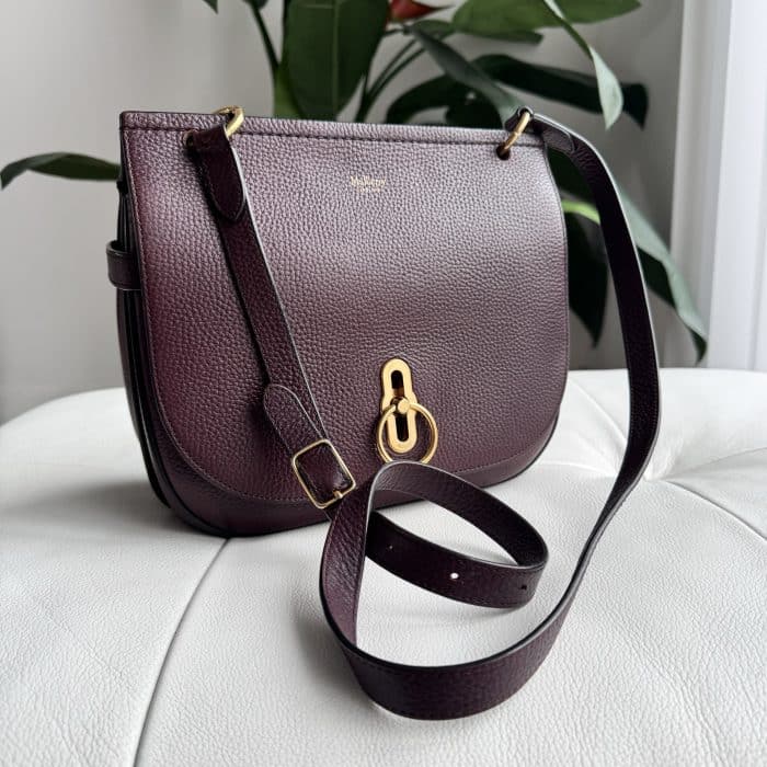 Mulberry Medium Amberley in Oxblood grained leather - gold toned hardware - Image 3