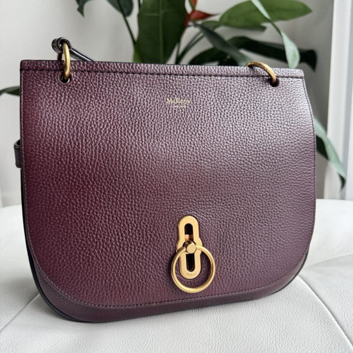 Mulberry Medium Amberley in Oxblood grained leather - gold toned hardware - Image 5