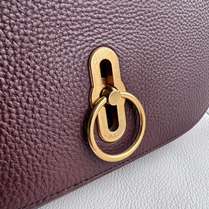 Mulberry Medium Amberley in Oxblood grained leather - gold toned hardware - Image 6