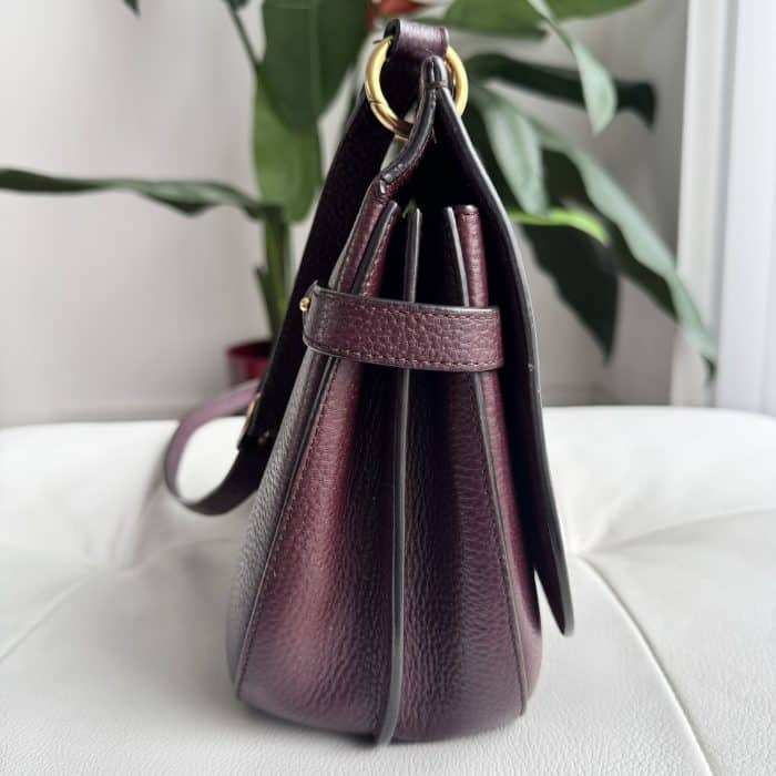 Mulberry Medium Amberley in Oxblood grained leather - gold toned hardware - Image 7