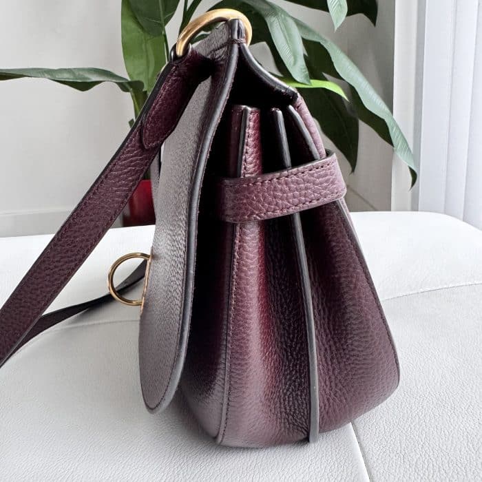 Mulberry Medium Amberley in Oxblood grained leather - gold toned hardware - Image 9