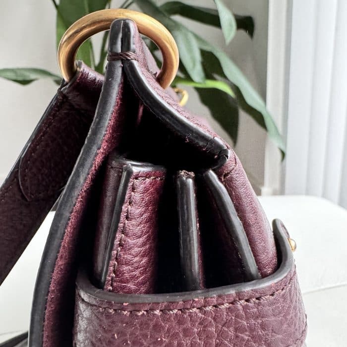 Mulberry Medium Amberley in Oxblood grained leather - gold toned hardware - Image 10