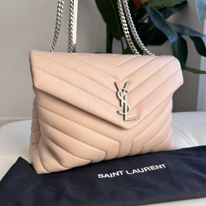 Saint Laurent YSL Medium Loulou in Nude Beige Y Quilted Leather - Image 2