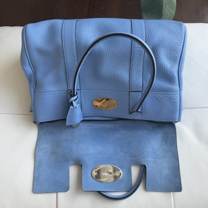 Mulberry Classic Bayswater in Cornflower Blue Heavy Grain with gold hardware - Image 16