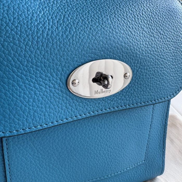 Mulberry Small Antony in Portobello Blue with silver - Image 3