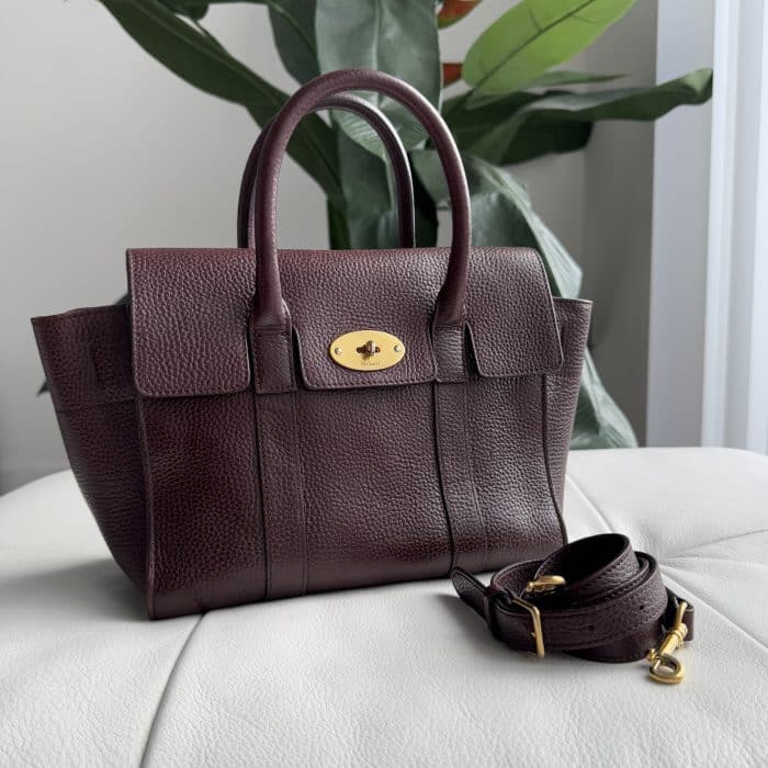 Mulberry Small Oxblood Bayswater Satchel (new style) gold toned hardware - Image 11