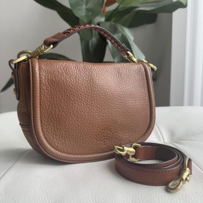 Mulberry Small Effie Satchel in Oak Spongy Pebbled Leather with brass hardware - Image 2