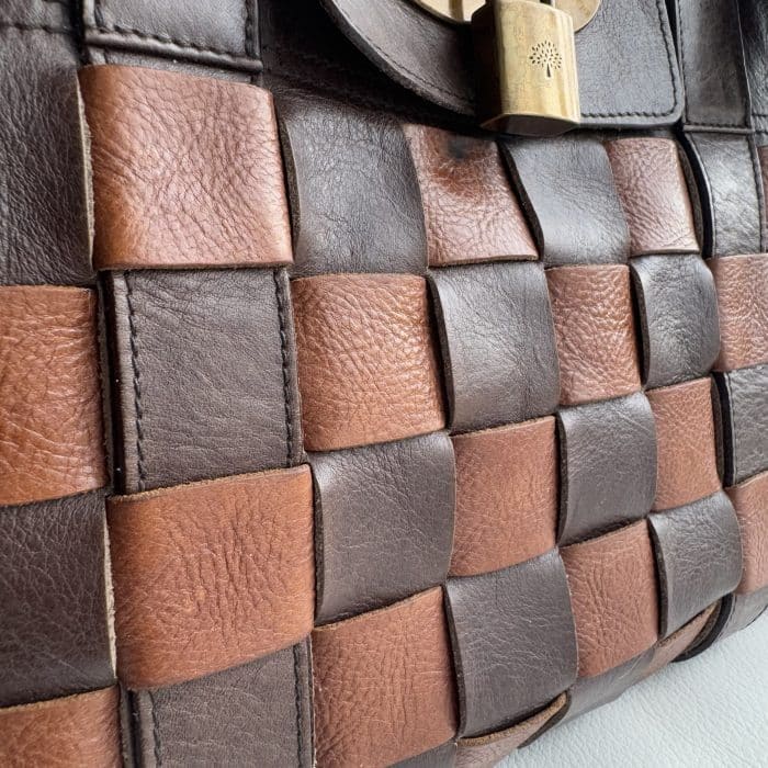 Mulberry Rare vintage woven leather Bayswater - three toned leather with antique brass hardware - Image 3