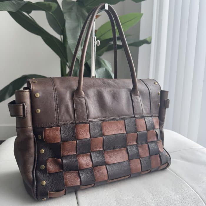 Mulberry Rare vintage woven leather Bayswater - three toned leather with antique brass hardware - Image 9