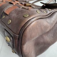 Mulberry Rare vintage woven leather Bayswater - three toned leather with antique brass hardware - Image 16