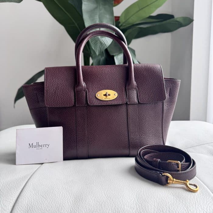 Mulberry Small Oxblood Bayswater Satchel (new style) gold toned hardware