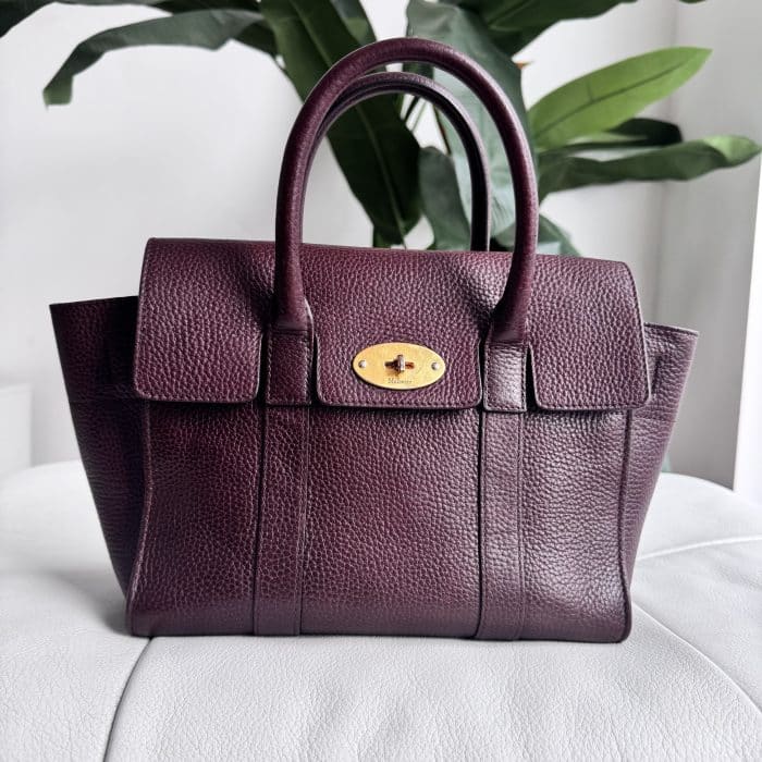 Mulberry Small Oxblood Bayswater Satchel (new style) gold toned hardware - Image 2