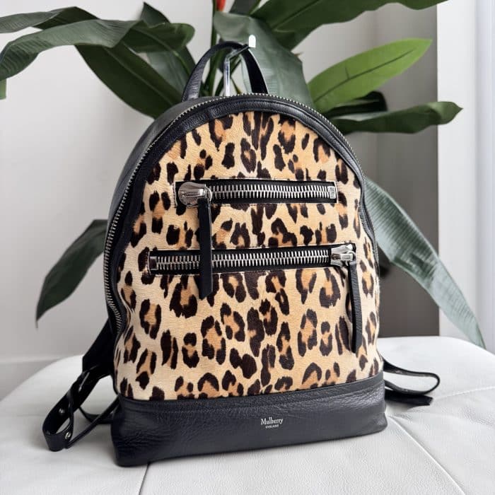 Mulberry Kenrick Backpack in Black Calf & Leopard hair - silver hardware - Image 2