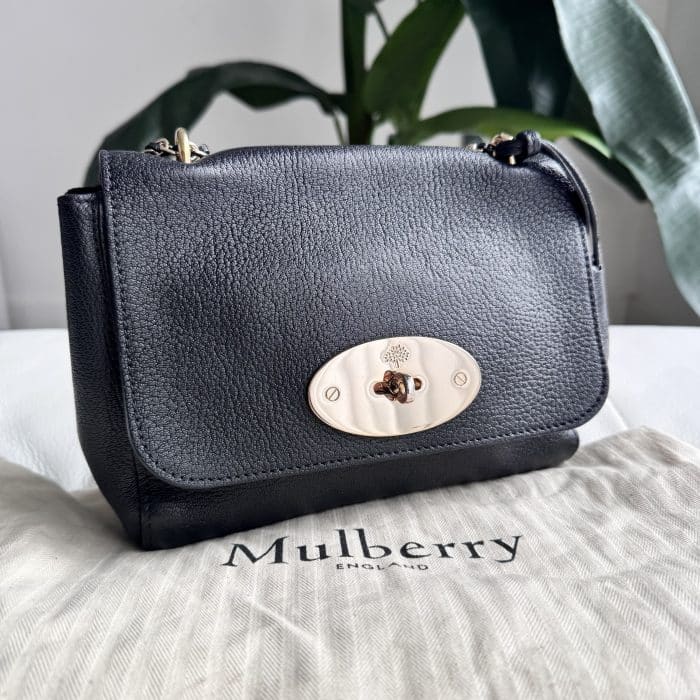 Mulberry Regular Lily in Black Glossy Goat Leather with shiny gold hardware - Image 2