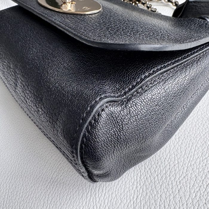 Mulberry Regular Lily in Black Glossy Goat Leather with shiny gold hardware - Image 10