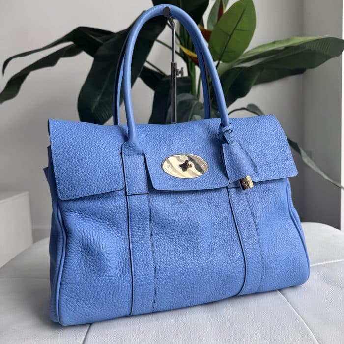 Mulberry Classic Bayswater in Cornflower Blue Heavy Grain with gold hardware - Image 2