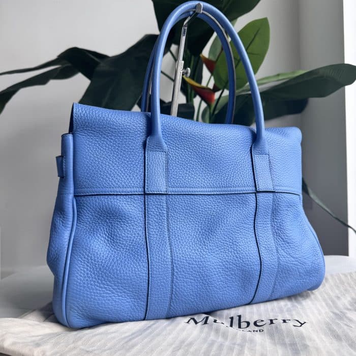 Mulberry Classic Bayswater in Cornflower Blue Heavy Grain with gold hardware - Image 6